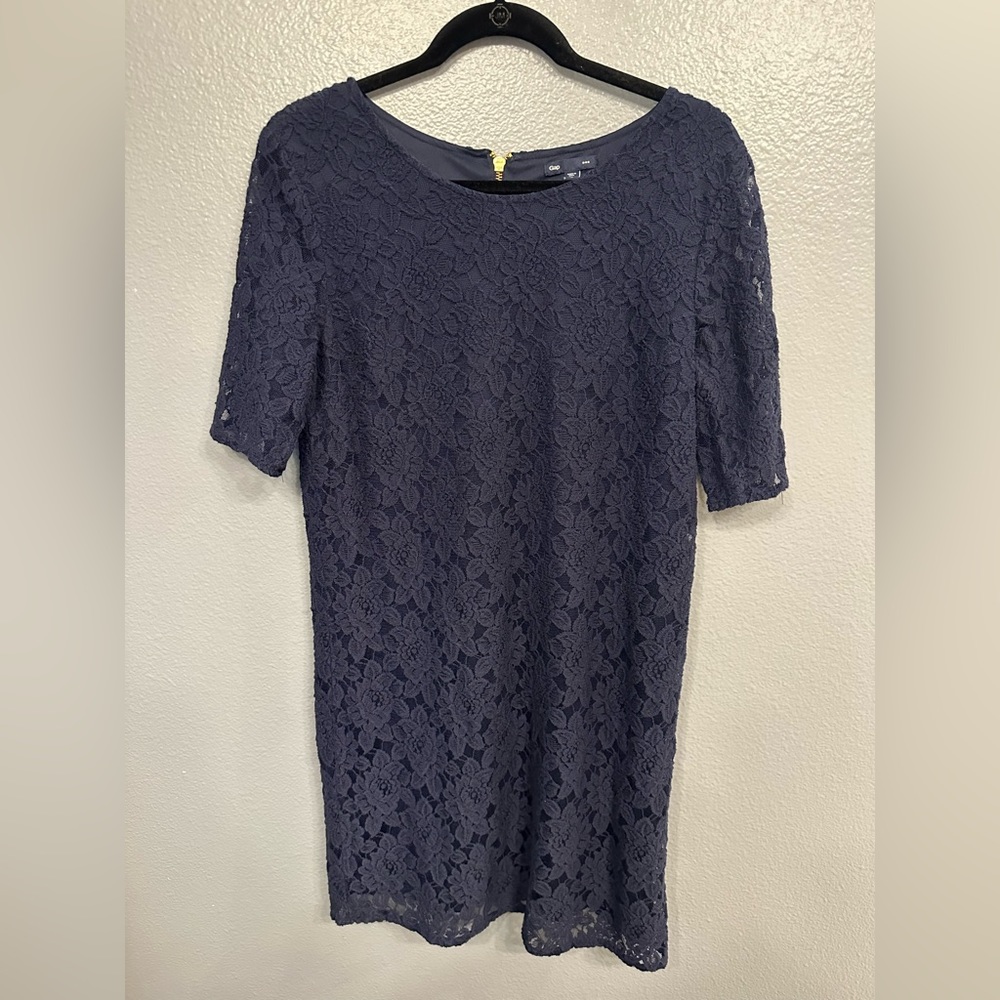 Gap Navy Lace Dress with Sleeves